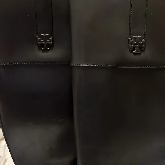 NWT TORY BURCH Double T Riding Black Leather Boots Size 7 $ 579.00